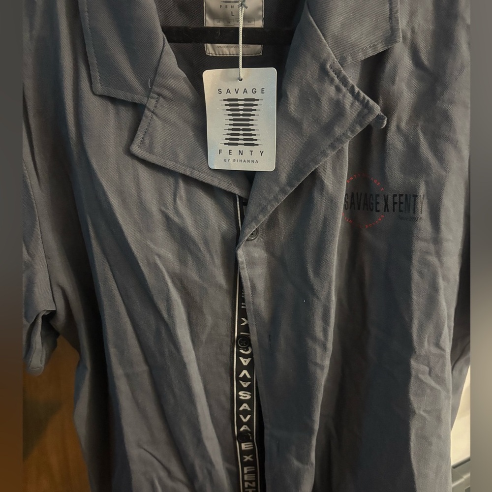 Savage X Fenty Charcoal Button-Up